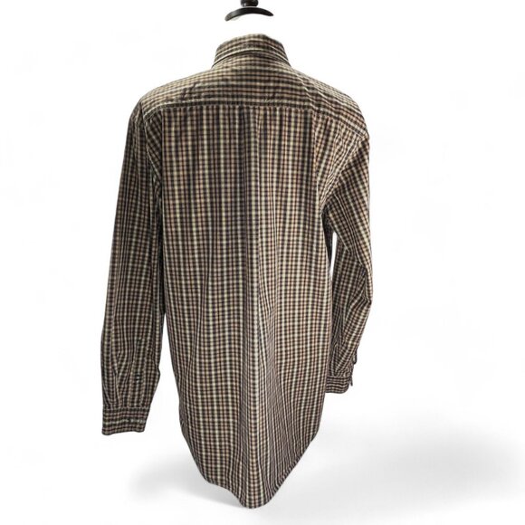 Carhartt Button Down Shirt Chest Pocket Brown Plaid Long Sleeve Collared Size L - Picture 2 of 14